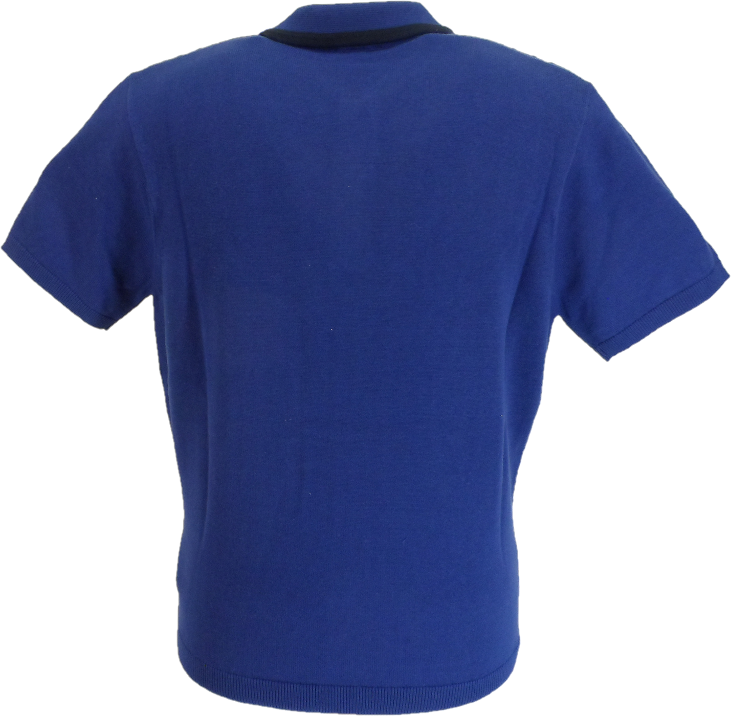 Gabicci Vintage Mens Delft Blue Bourne Textured Knitted Polo Shirt