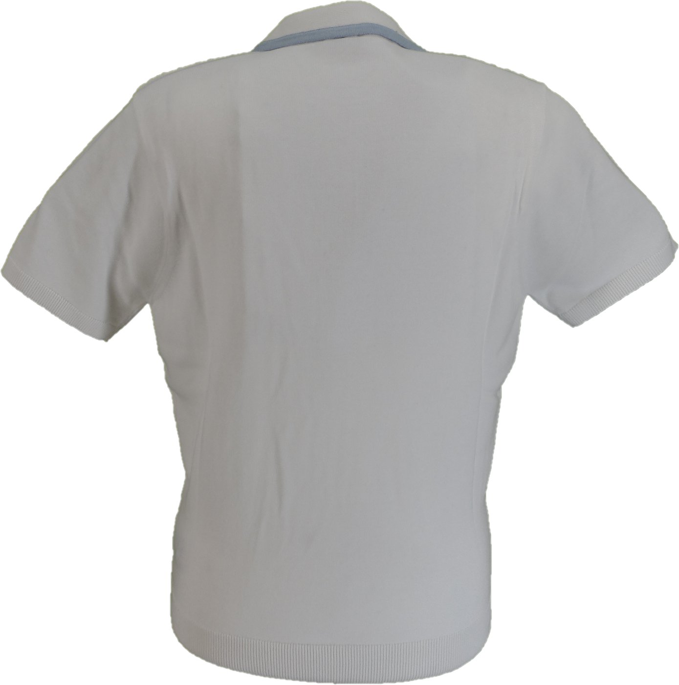 Gabicci Vintage Mens White Bourne Textured Knitted Polo Shirt