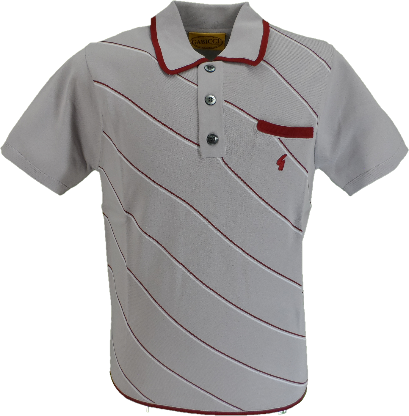 Gabicci Mens Grey Archive Connett Knitted Polo Shirt