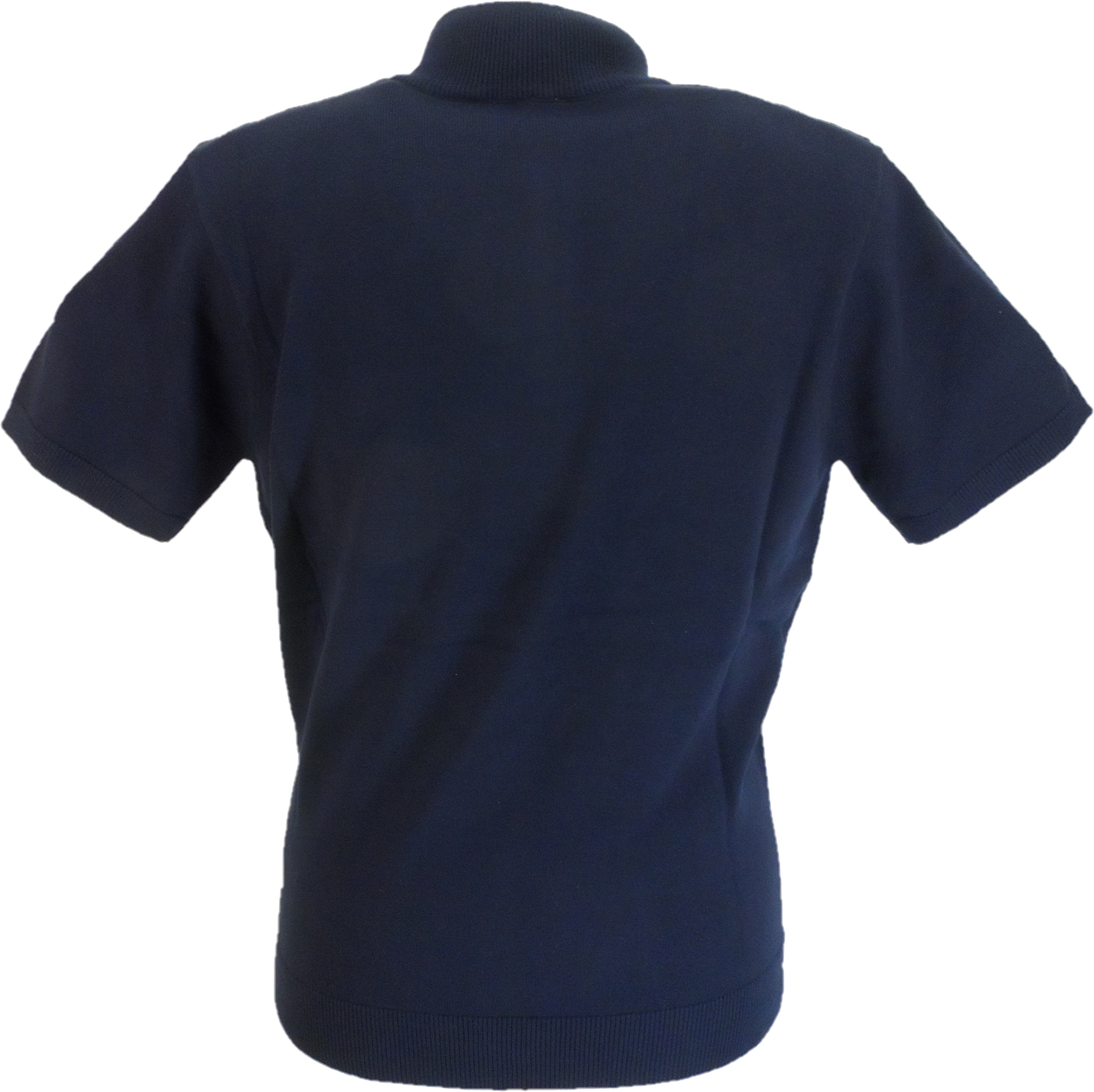 Gabicci Mens Navy Blue Lasso Quarter Zip Up Retro Turtle Neck Jumper