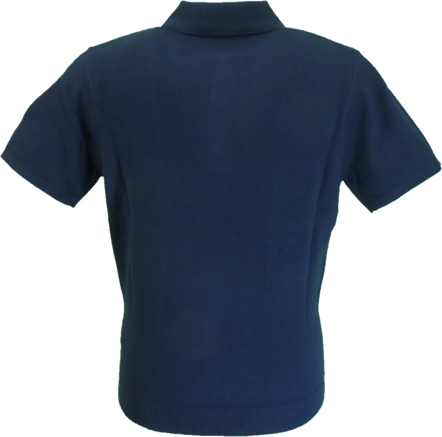 Gabicci Vintage Mens Navy Blue Searle Stripe Knitted Polo Shirt