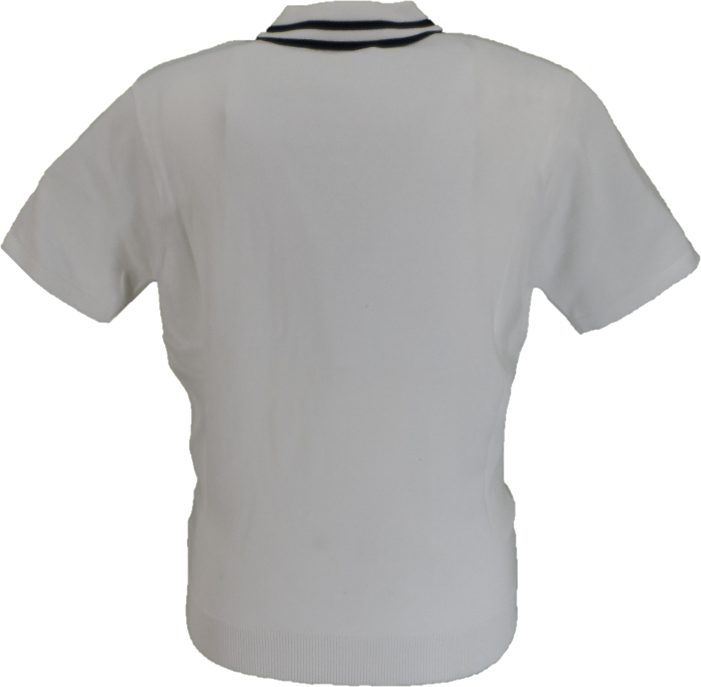 Gabicci Mens White Johnson Quarter Zip Retro Polo