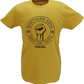 Yellow t-shirt with 'Northern Soul Keep the Faith' graphic on a white background