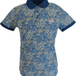 Lambretta Dark Blue Paisley Print Polo Shirts