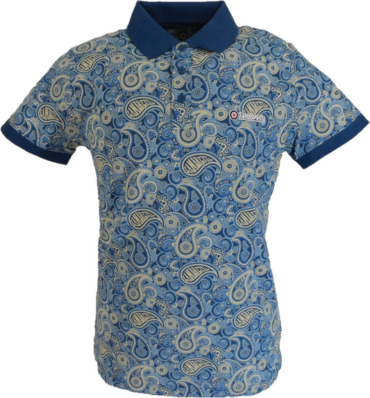 Lambretta Dark Blue Paisley Print Polo Shirts