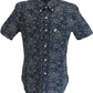 Lambretta Mens Black/Grey/Blue Paisley Short Sleeved Button Down Shirts