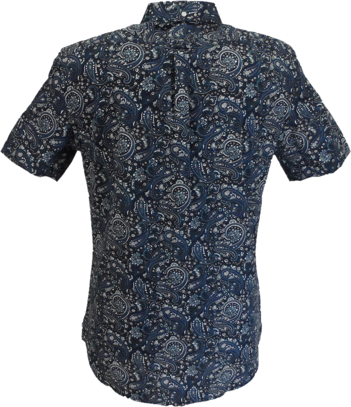 Lambretta Mens Black/Grey/Blue Paisley Short Sleeved Button Down Shirts
