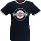 Navy blue t-shirt with Lambretta logo on a white background