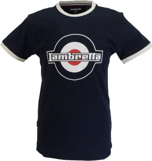 Navy blue t-shirt with Lambretta logo on a white background