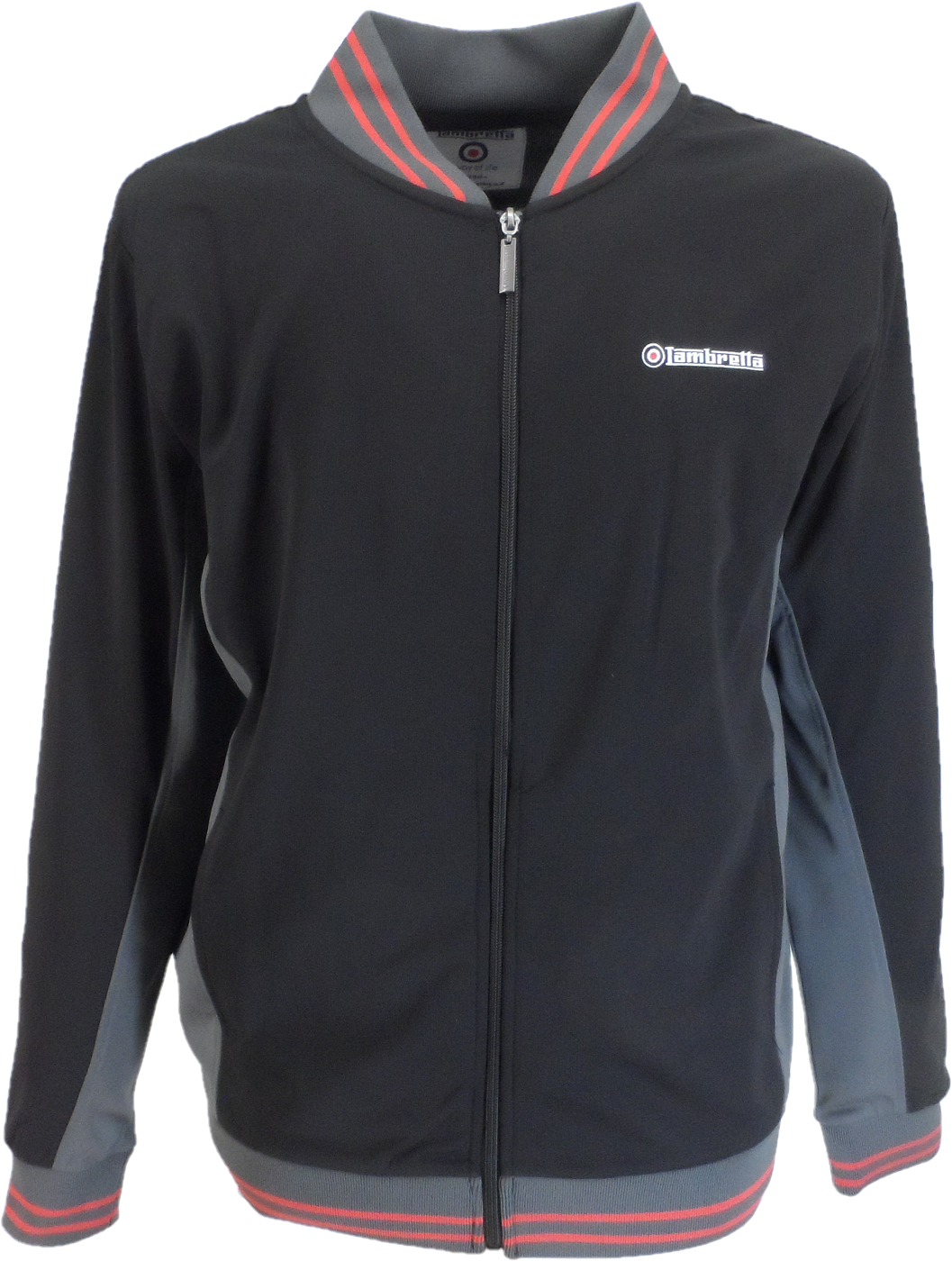 Lambretta Retro Black Vintage Track Top Jacket