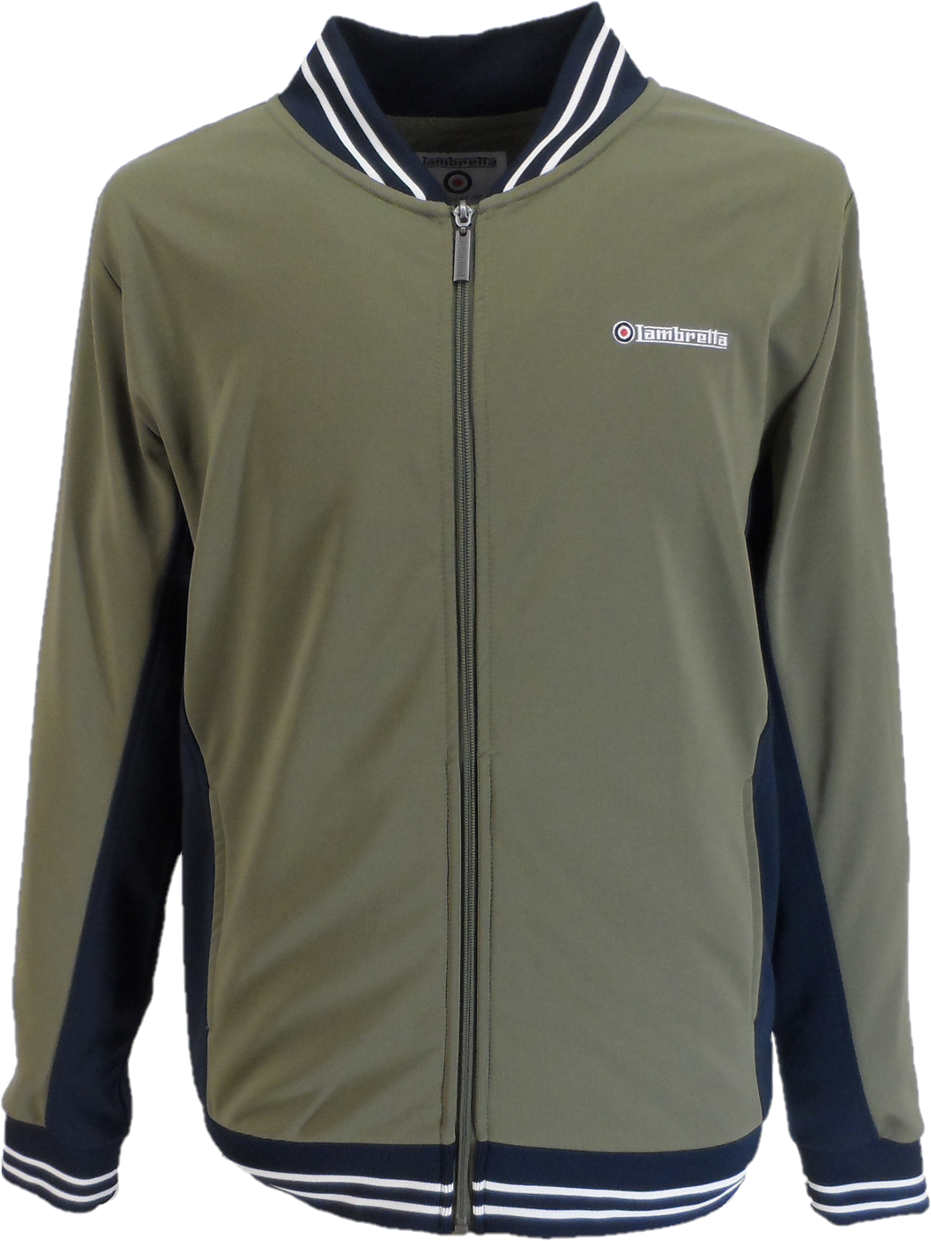 Lambretta Retro Khaki Vintage Track Top Jacket