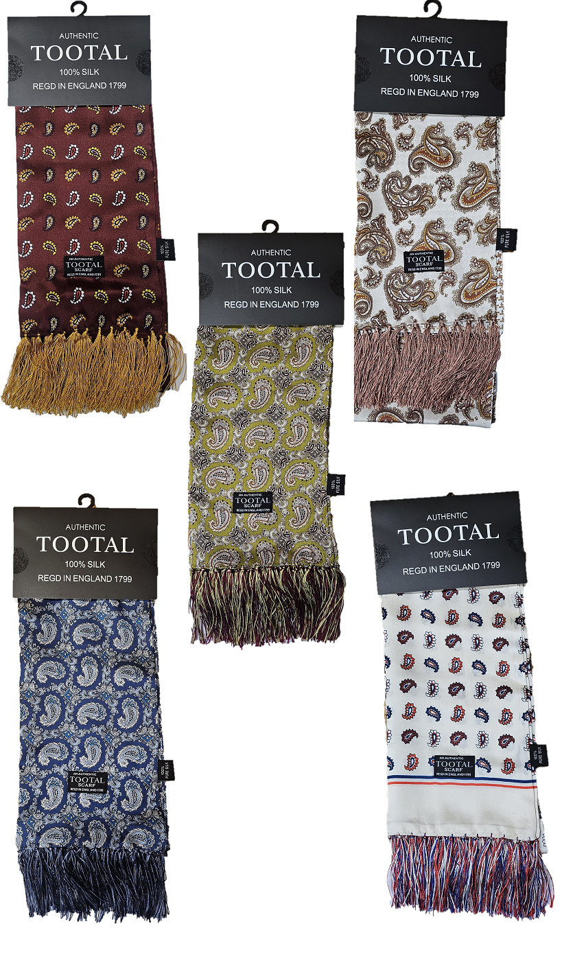 Tootal Mens Retro Paisley 100% Silk Scarves