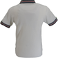 Trojan Mens Ecru Oxford Collar Rib Chrome-effect Zip Tipped Polo Shirt