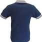 Trojan Mens Navy Blue Oxford Collar Rib Chrome-effect Zip Tipped Polo Shirt