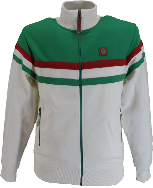 Trojan Mens Emerald Green Panel Stripe Track Tops