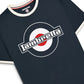 Lambretta Mens Navy Blue Target Logo Ringer T-Shirt