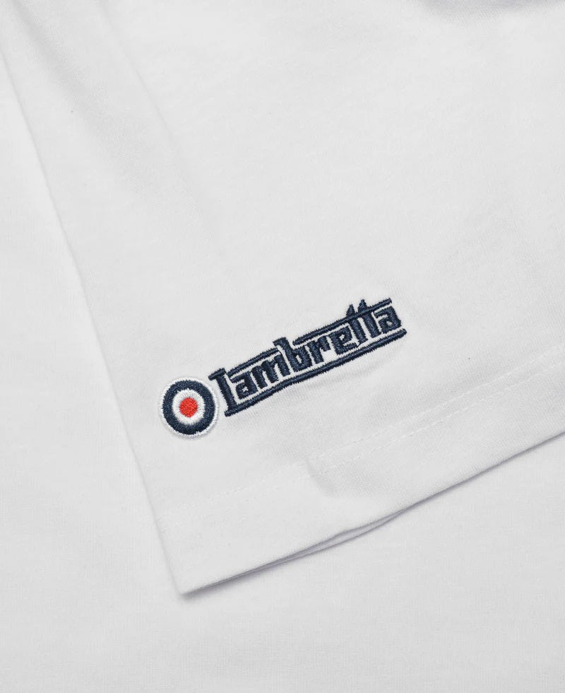 Lambretta Mens White Helmet Retro T Shirt