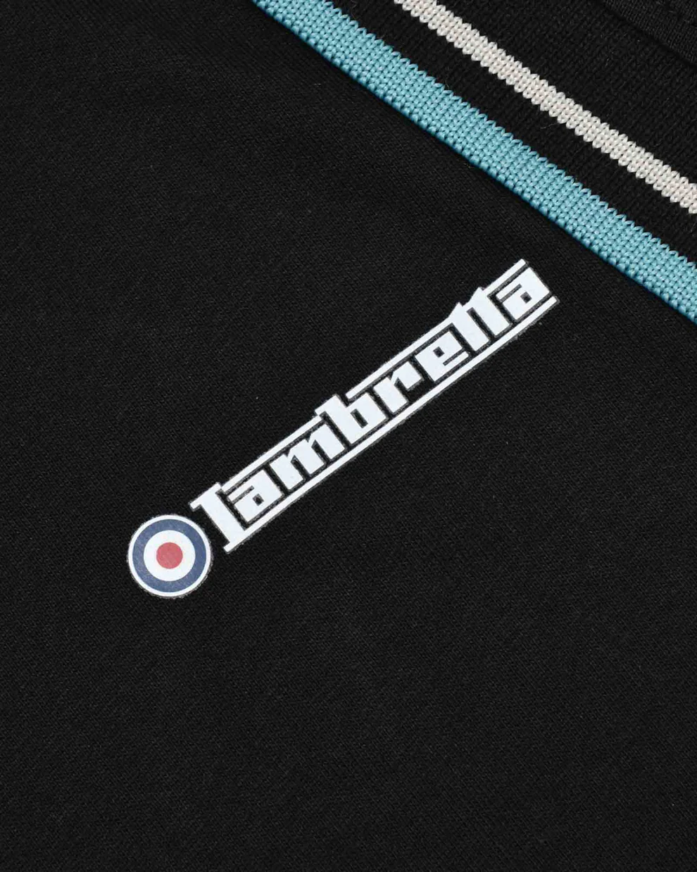 Lambretta Black Retro Vertical Stripe Polo Shirts