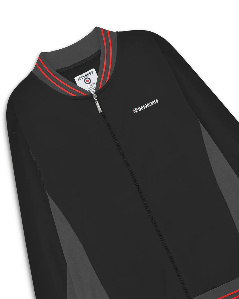 Lambretta Retro Black Vintage Track Top Jacket