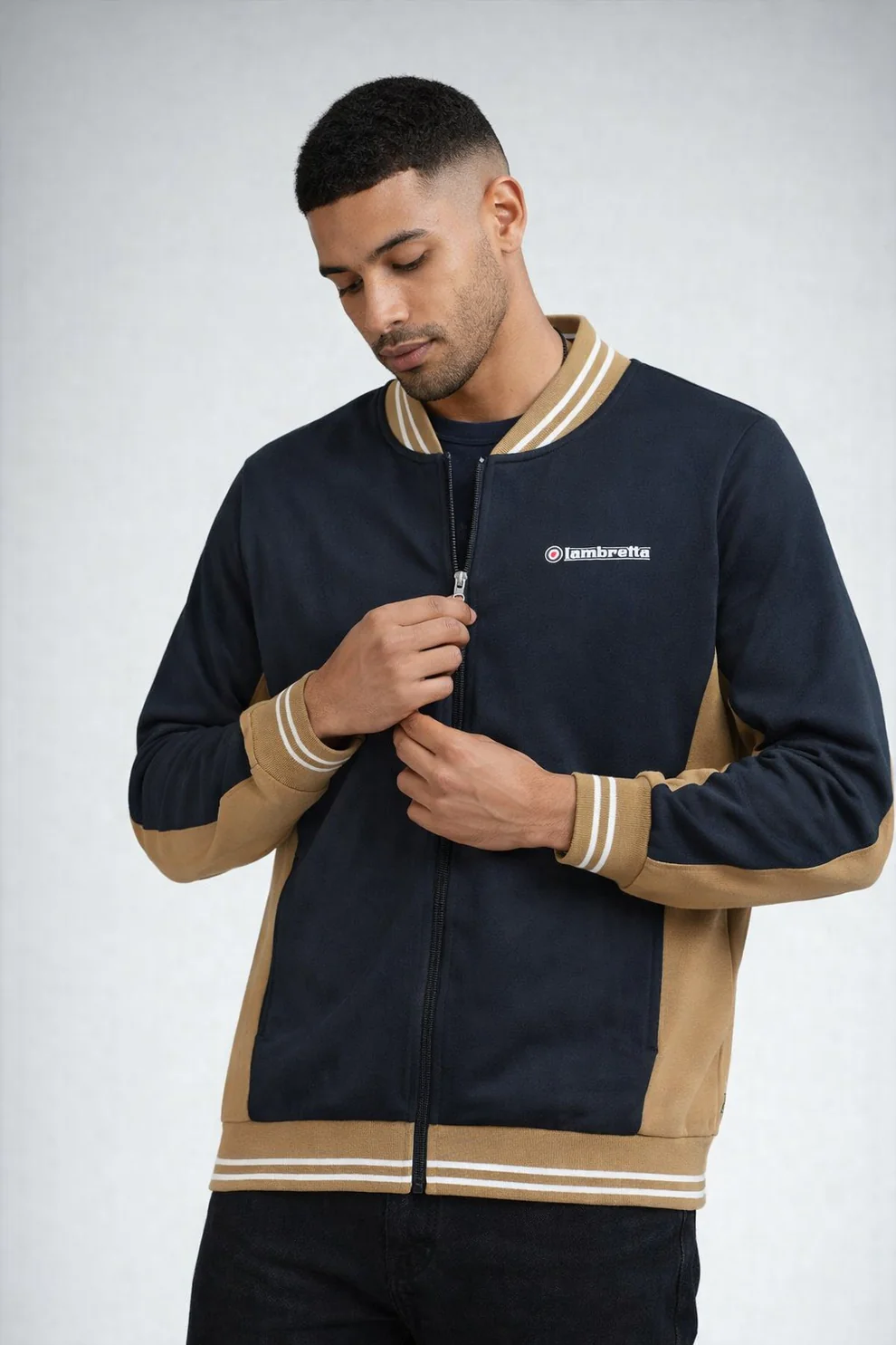 Lambretta Retro Navy Blue Vintage Track Top Jacket