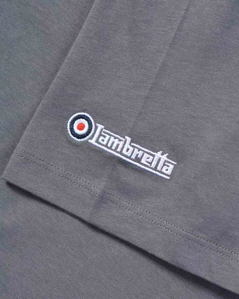Lambretta Mens Iron Grey Badges Target Retro T Shirt