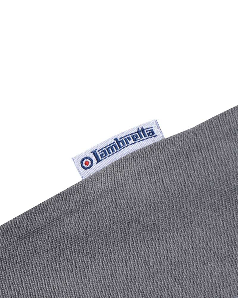 Lambretta Mens Iron Grey Badges Target Retro T Shirt