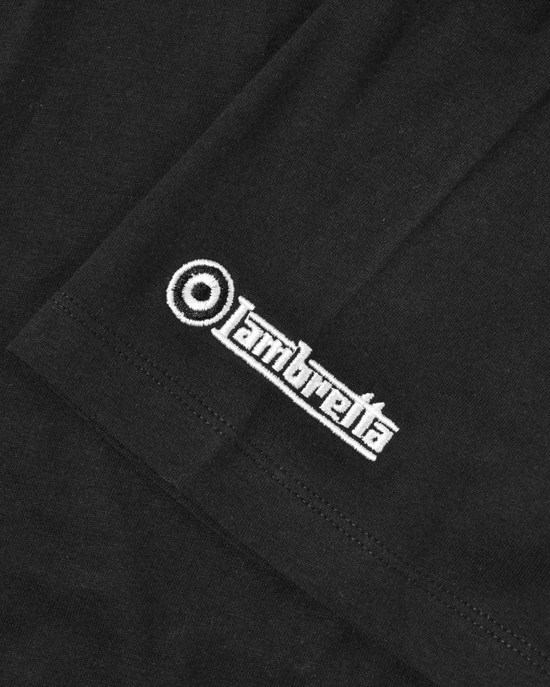 Lambretta Mens Black Two Tone Stripe Retro T Shirt