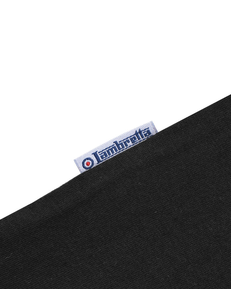 Lambretta Mens Black Two Tone Stripe Retro T Shirt