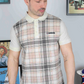 Lambretta Mens Tofu Beige All Over Check Polo Shirts