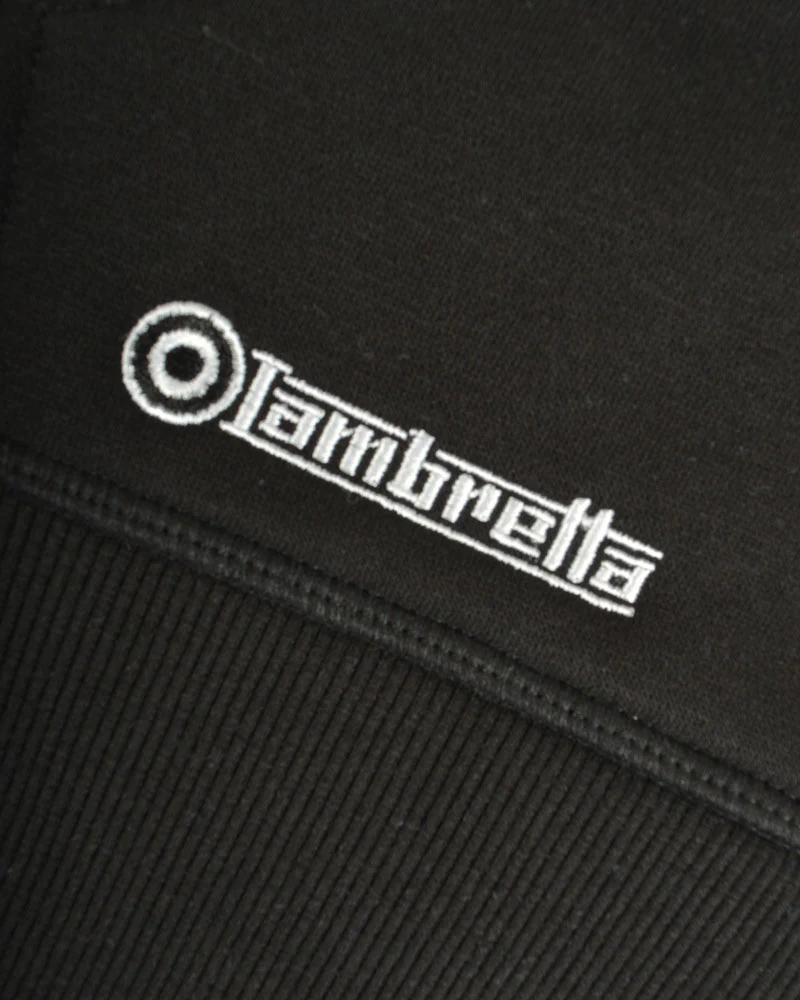Lambretta Mens Black Check Target Hooded Top