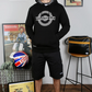 Lambretta Mens Black Check Target Hooded Top