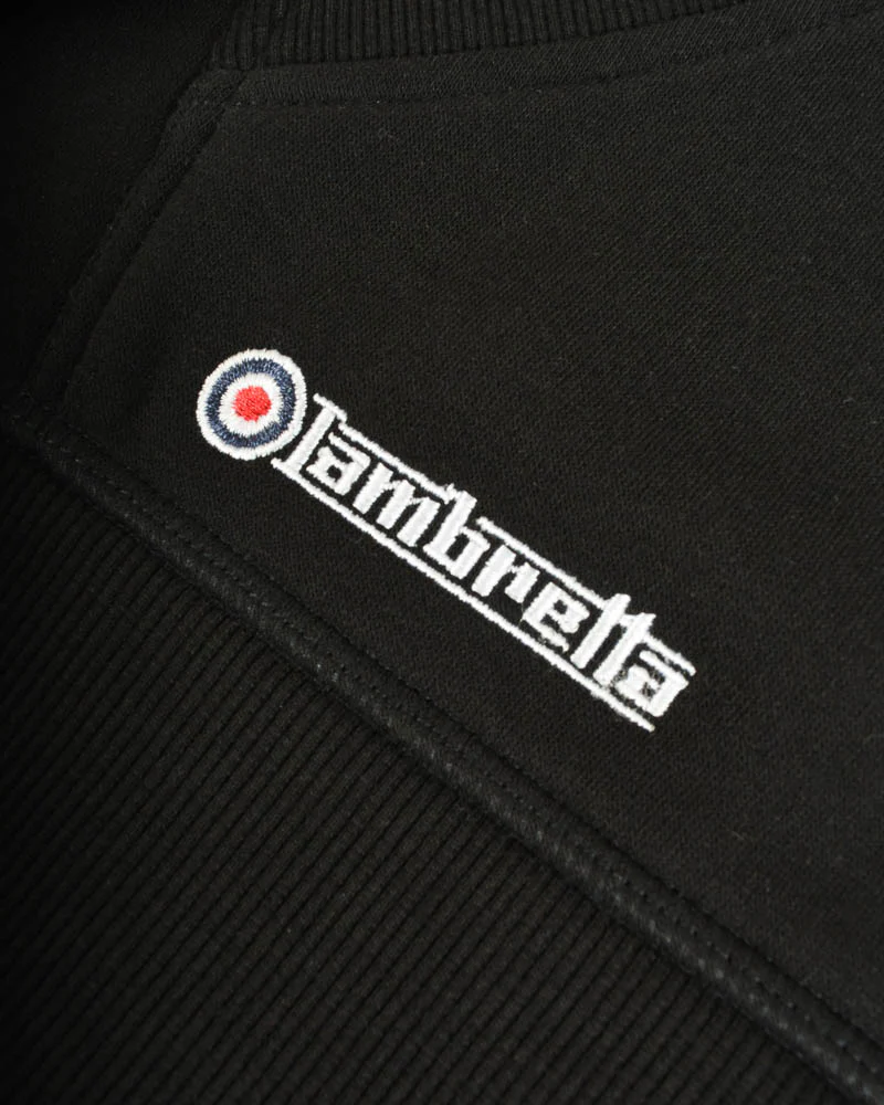 Lambretta Mens Black Logo Hooded Top