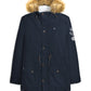 Lambretta Mens Dark Navy Retro Fishtail Parka