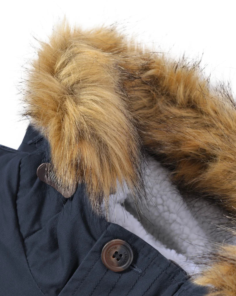 Lambretta Mens Dark Navy Retro Fishtail Parka