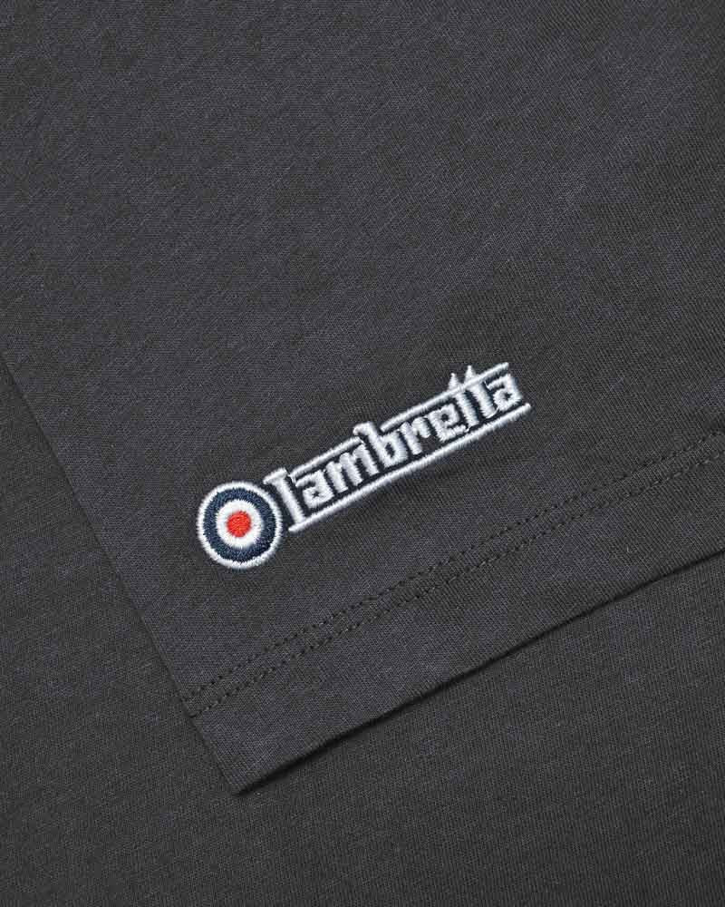 Lambretta Mens Iron Grey Striped Retro T Shirt