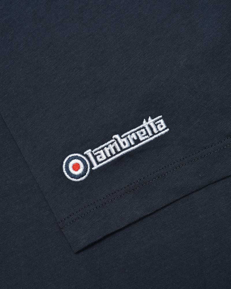 Lambretta Mens Navy Blue Striped Retro T Shirt
