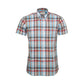Relco Mens Light Blue Checked Short Limited Edition Sleeved Button Down Shirts