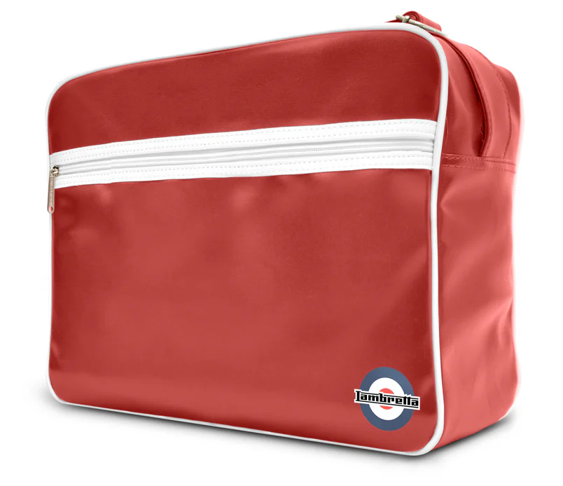 Lambretta Classic Retro Burgundy/White Messenger/Flight Bag