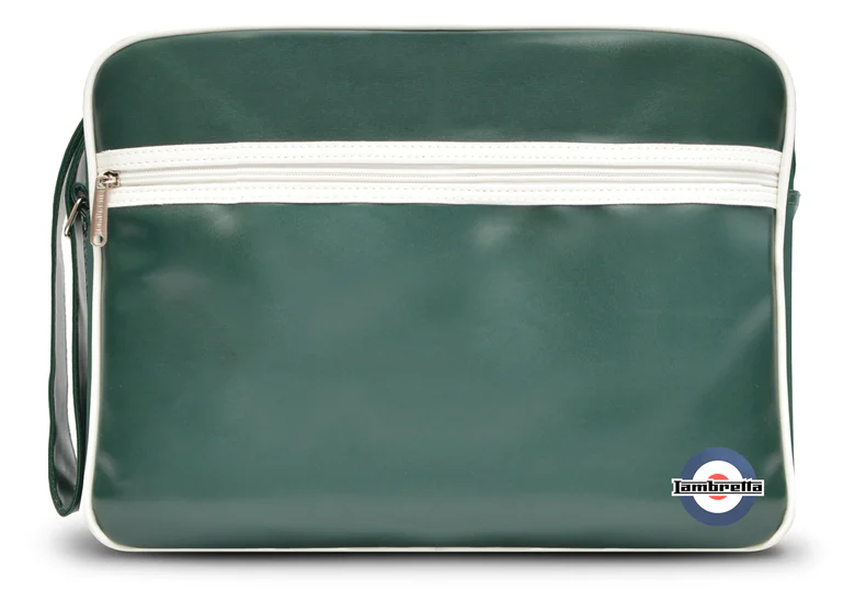 Lambretta Classic Retro Green/White Messenger/Flight Bag