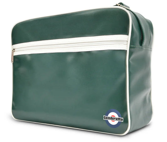 Lambretta Classic Retro Green/White Messenger/Flight Bag