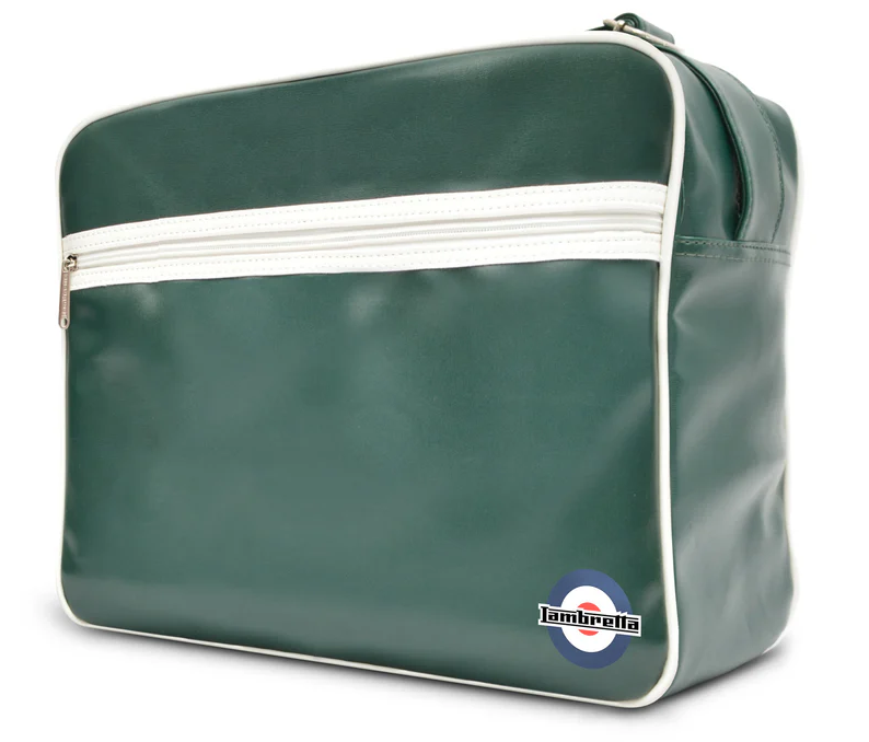 Lambretta Classic Retro Green/White Messenger/Flight Bag