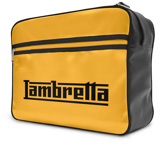 Lambretta Classic Retro Logo Mustard/Black Messenger/Flight Bag