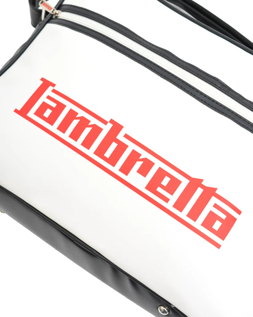 Lambretta Classic Retro Logo White/Black Messenger/Flight Bag