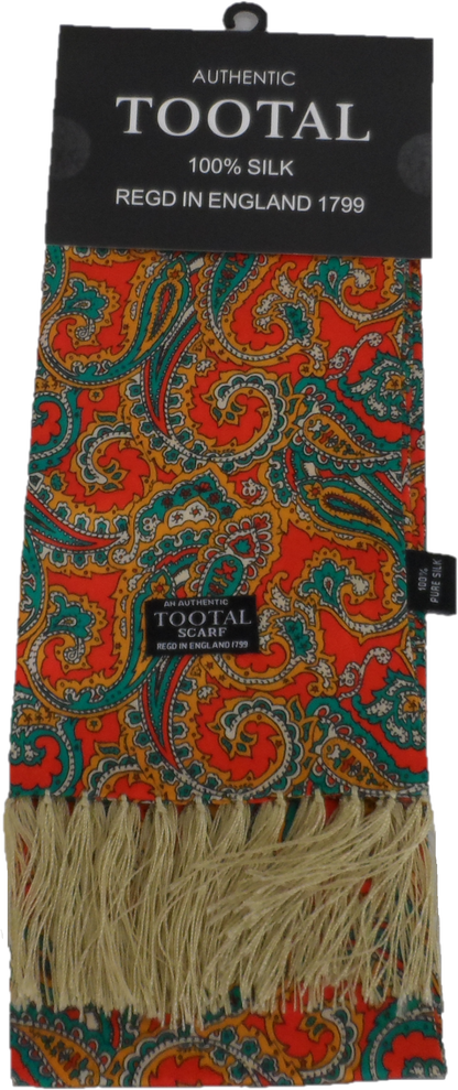 Tootal Mens Retro Paisley Print 100% Silk Scarves