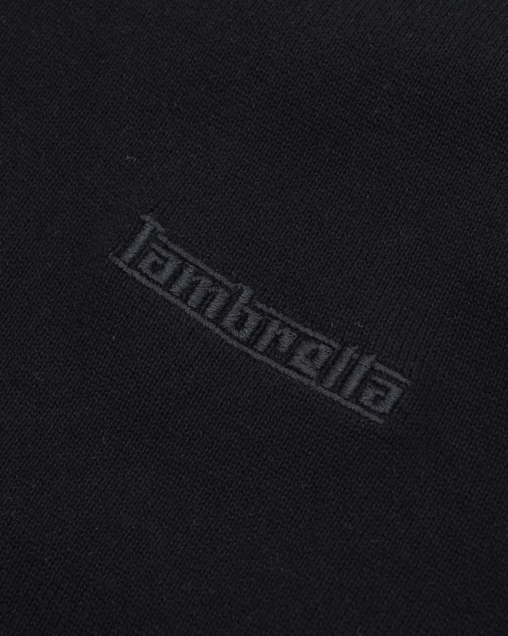Lambretta Mens Black Valero Knitted Polo Shirt