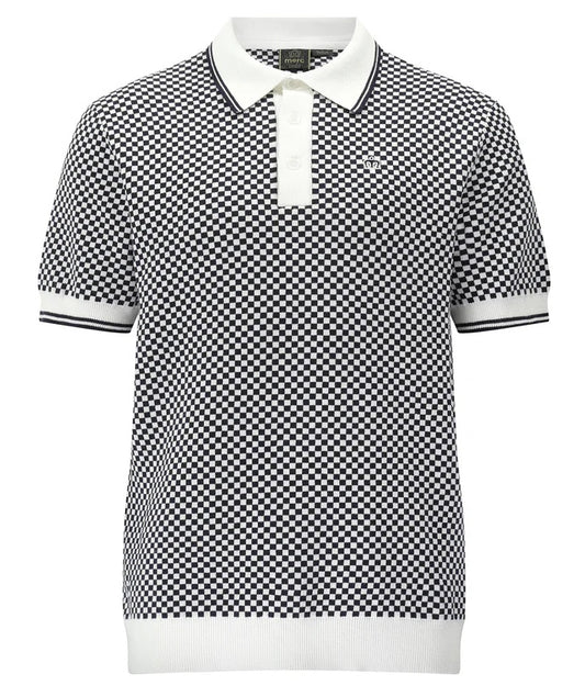 Merc Herren Waldo Vanilla Gestrickte Vintage Mod Polo Shirts