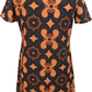 LHM Ladies 60s Retro Mod Vintage Orange/Brown Mini Dress