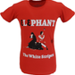 Red t-shirt with 'Elephant' and 'The White Stripes' design on a white background