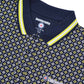 Lambretta Mens Navy Blue Geometric Print Cotton Polo Shirts