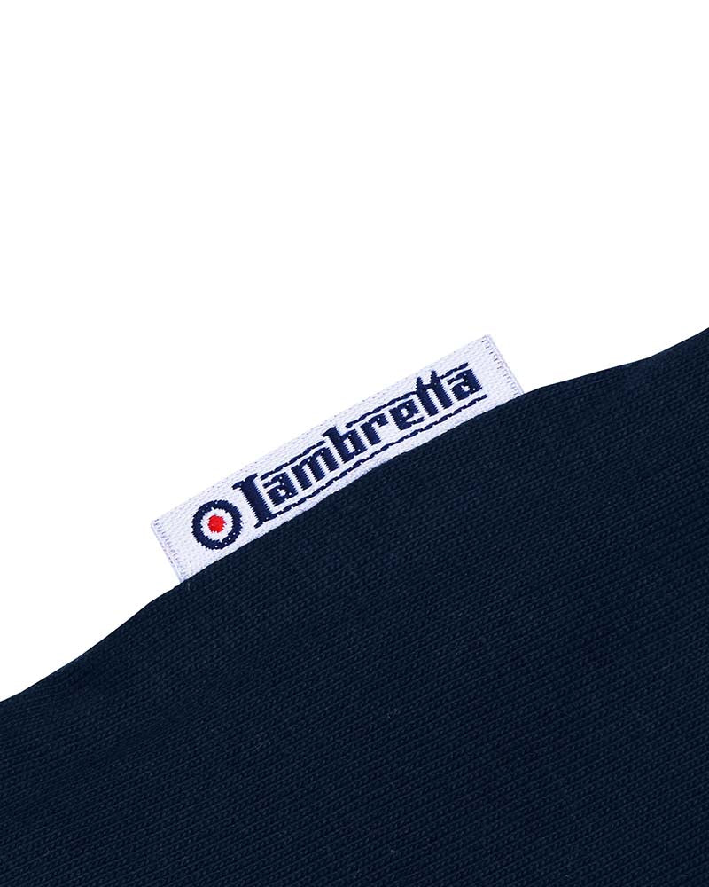 Lambretta Navy & Sky Blue Retro Two Tone Tipped Polo Shirts